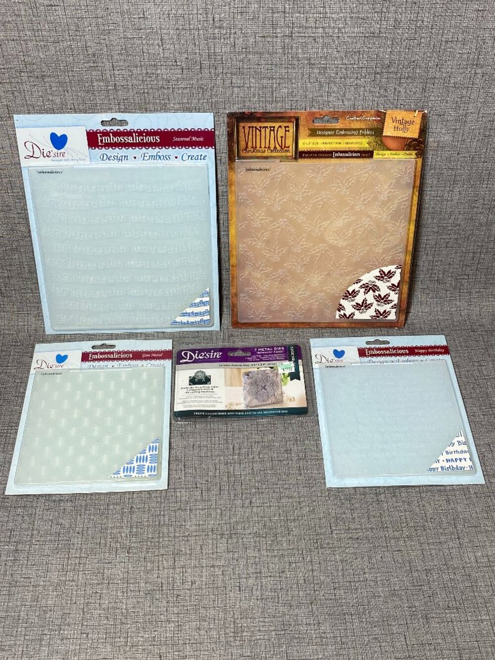 NEW Crafter's Companion Embossing Folders Metal Dies Lot of 5
